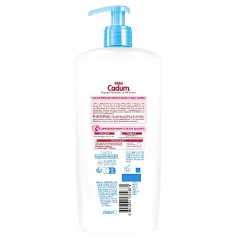 Lait de toilette bébé nettoyant et hydratant 750mL - CADUM