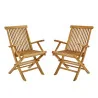 Lot de 2 fauteuils de jardin teck Antea