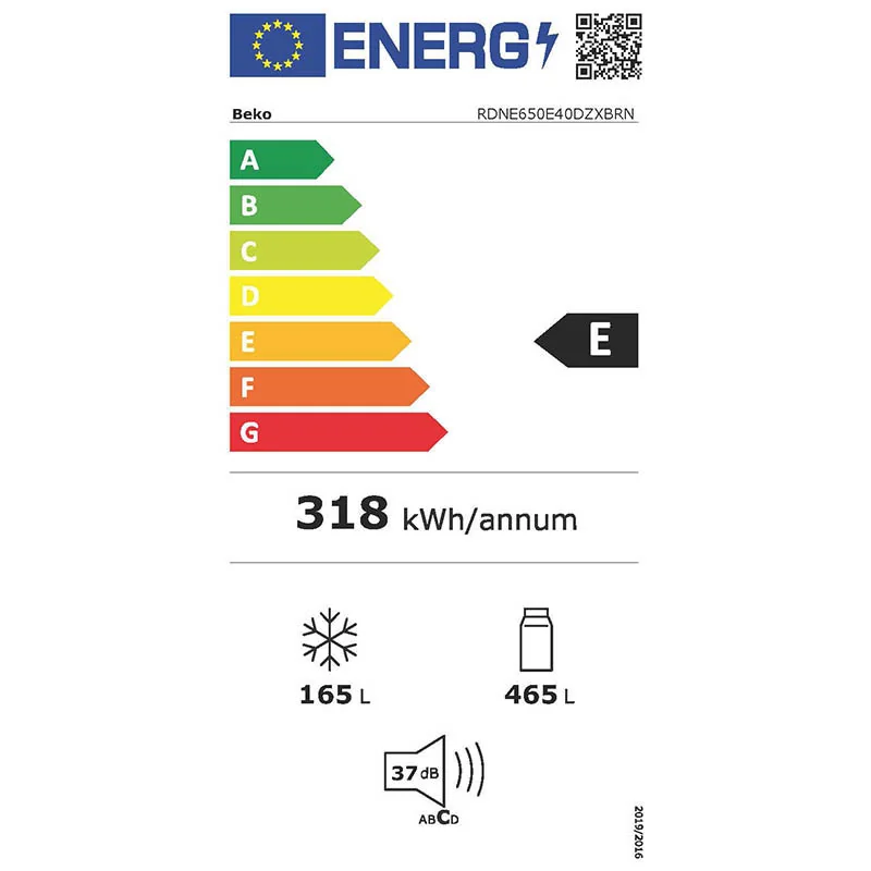 Réfrigérateur congélateur- 630L - BEKO - RDNE650E40DZXBRN