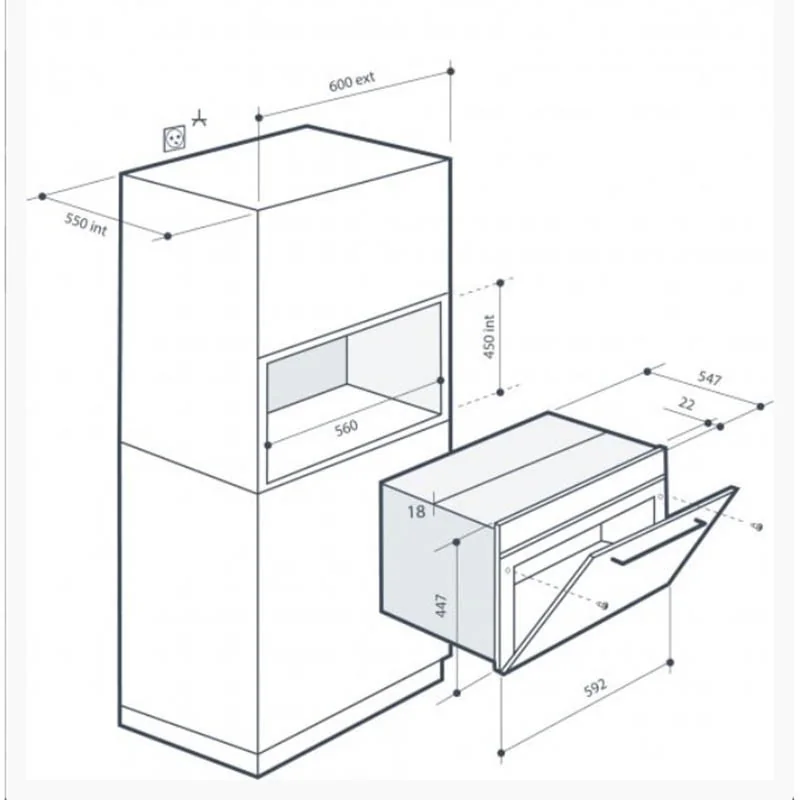 Micro-ondes encastrable 1000W 40L Noir - DE DIETRICH - DKE7335A