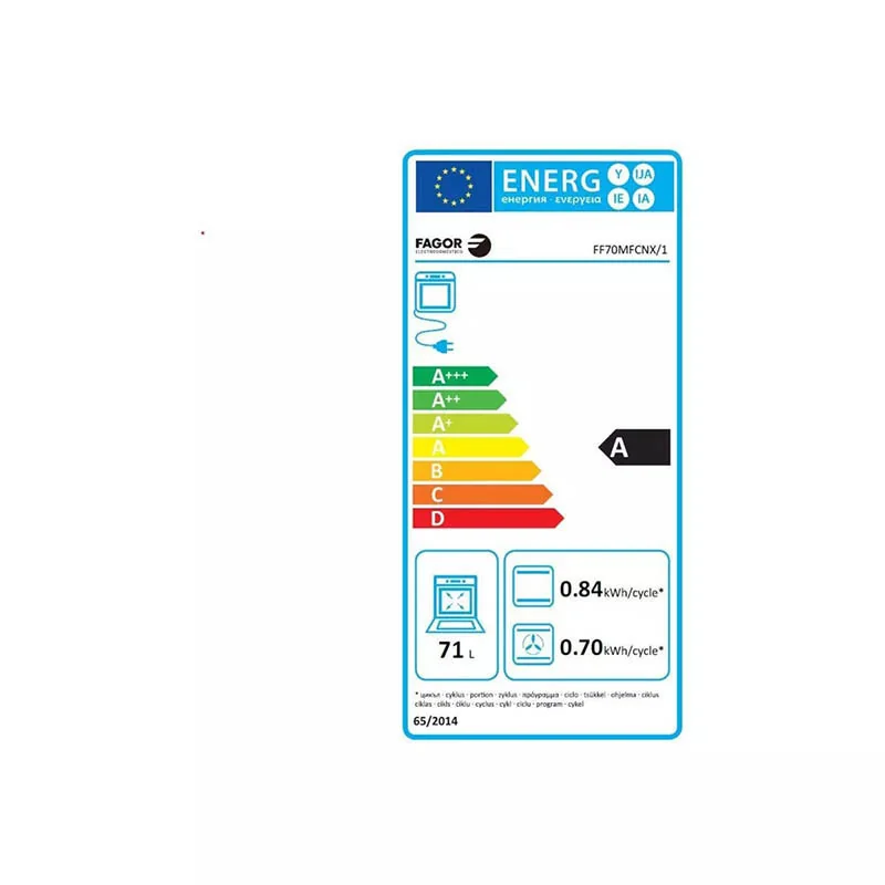 Four multifonction encastrable 3000W 71L Noir/Argent - FAGOR - FF70MFCNX/1