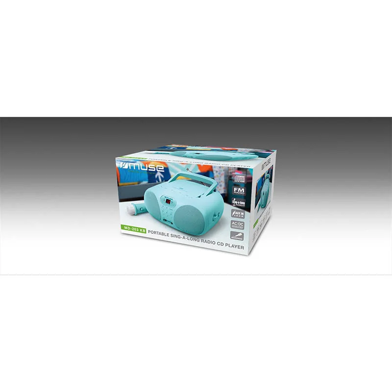 Radio portable lecteur CD/CD-R/CD-RW Turquoise - MUSE - D-203KB