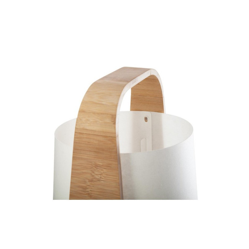 Lampe Bambou + Abat-jour Plastique H35