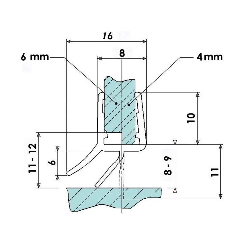 Joint d'étanchéité double Lèvre, 100 cm