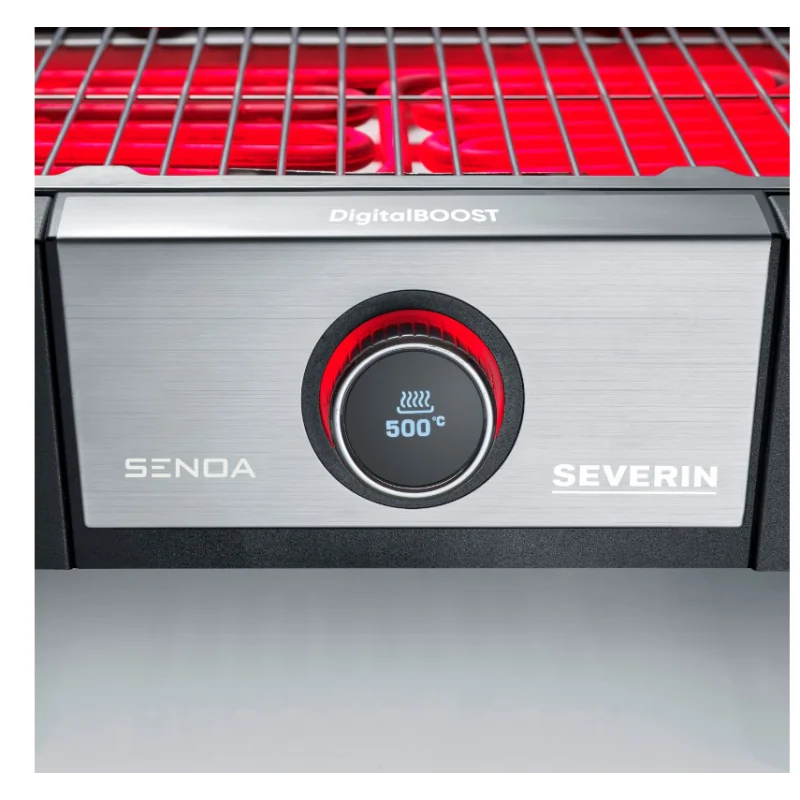 Barbecue électrique sur pied Senoa DigitalBoost S 3000W Noir/Inox - SEVERIN - PG8118