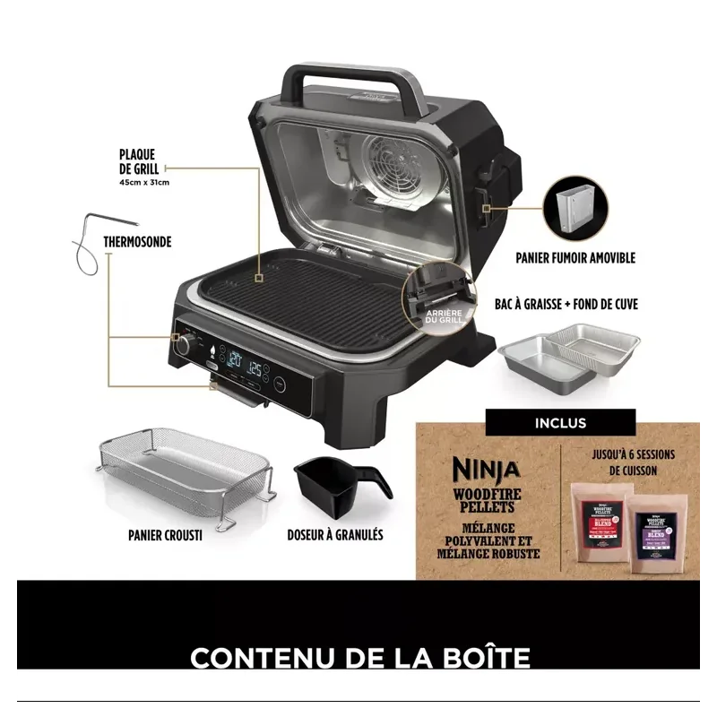 BARBECUE ÉLECTRIQUE WOODFIRE PRO XL AVEC THERMOSONDE