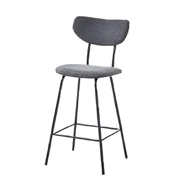 Tabouret de bar gris en tissus 