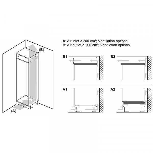 Réfrigérateur 1 porte encastrable 310L Blanc - BOSCH - KIR81VFE0