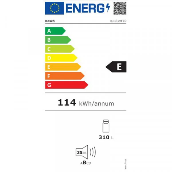 Réfrigérateur 1 porte encastrable 310L Blanc - BOSCH - KIR81VFE0