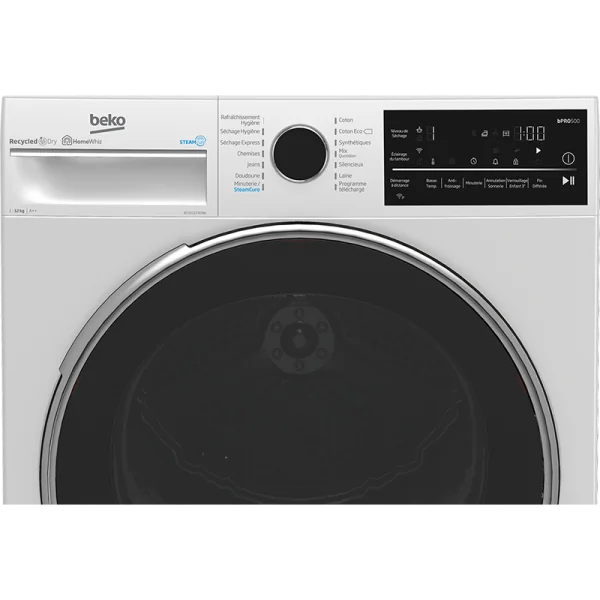 Sèche-linge hublot pompe à chaleur 12Kg Blanc - BEKO - B5T6122309W