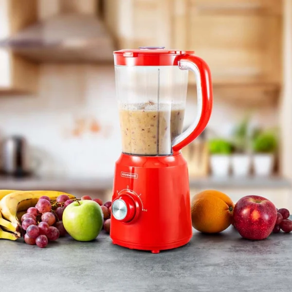 Blender 2 vitesses avec fonction pulse 1.5L Rouge - KITCHENKOOK - B5TURBORED