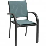 Fauteuil de jardin empilable Piazza Vert jade/graphite - HESPERIDE - 186540