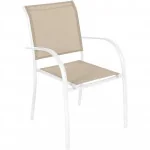 Fauteuil de jardin empilable Piazza Lin/Blanc - HESPERIDE - 187038