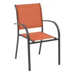 Fauteuil de jardin empilable Piazza Ambre/Graphite - HESPERIDE - 196869