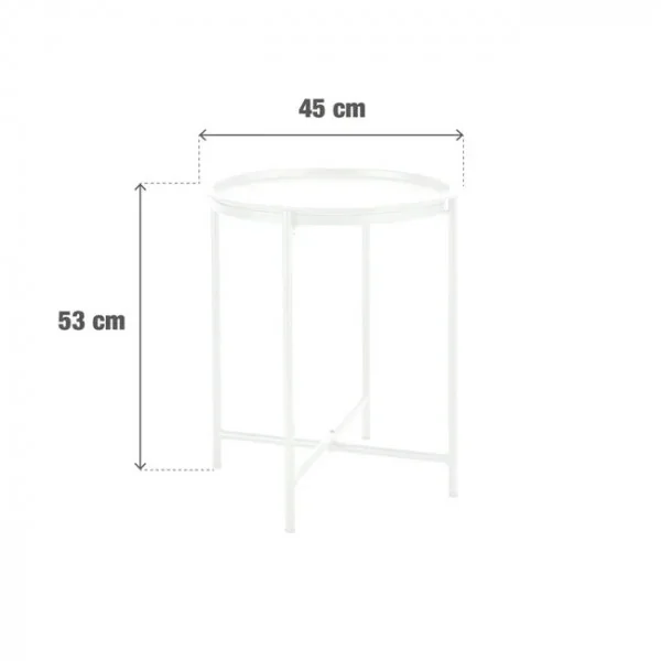 Table d'appoint Mobis D45cm Blanc - NATERIAL - :100157933