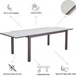 Table de jardin extensible Lyra pour 8 à 10 personnes Marron - NATERIAL - :100158066