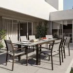 Table de jardin extensible Lyra pour 8 à 10 personnes Marron - NATERIAL - :100158066