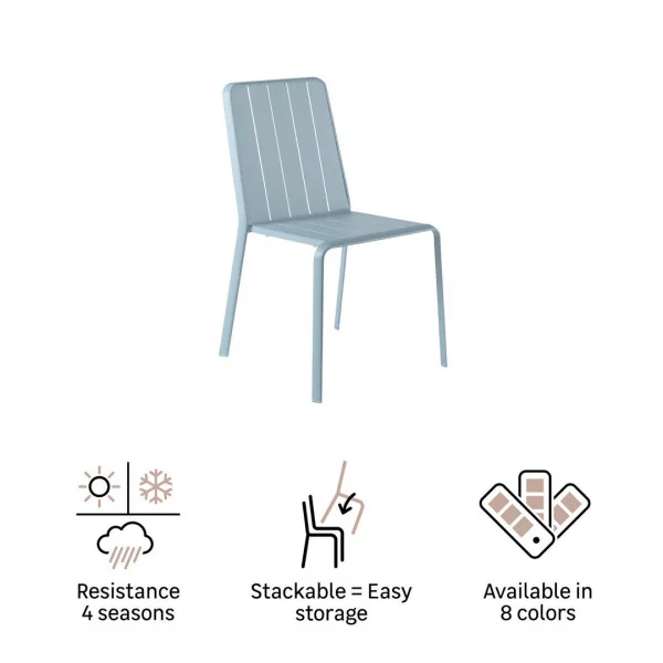 Chaise de jardin aluminium Idaho Bleu - NATERIAL - :100158097