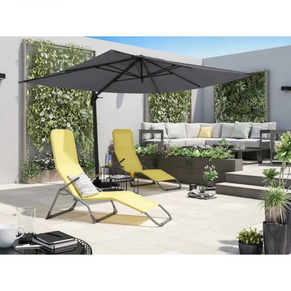 Parasol déporté aluminium Sombra 3x3M Gris anthracite - NATERIAL - :100158106