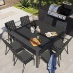 Table de jardin aluminium Idaho Gris foncé - NATERIAL - :100158111