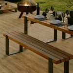 Table aluminium et teck Bermeo 8 places Gris foncé - NATERIAL - :100158121