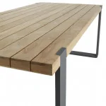 Table aluminium et teck Bermeo 8 places Gris foncé - NATERIAL - :100158121