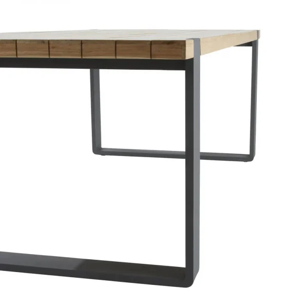 Table aluminium et teck Bermeo 8 places Gris foncé - NATERIAL - :100158121