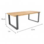 Table aluminium et teck Bermeo 8 places Gris foncé - NATERIAL - :100158121