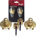 Boutons porte-sangle avec système de blocage Doré - STAGG - SSL1CR