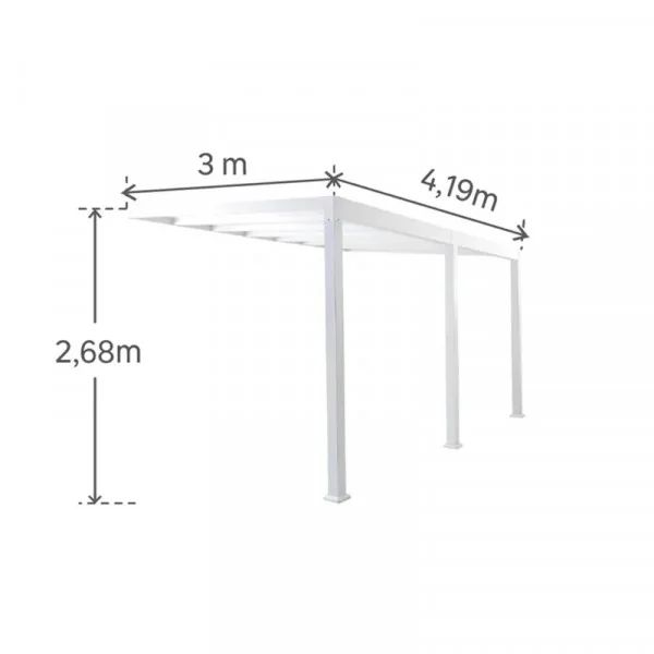 Pergola adossée Borea aluminium Blanc - NATERIAL - :100158144