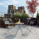 Table de jardin pliante Flora ronde Gris - NATERIAL - :100163950