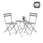 Table de jardin pliante Flora ronde Gris - NATERIAL - :100163950