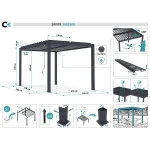 Pergola bioclimatique Santa autoportée aluminium 3x3m - NATERIAL - :100198112