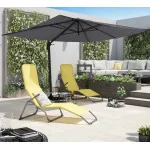 Parasol déporté Aura anthracite rectangulaire 4x3m Anthracite - NATERIAL - 5616356