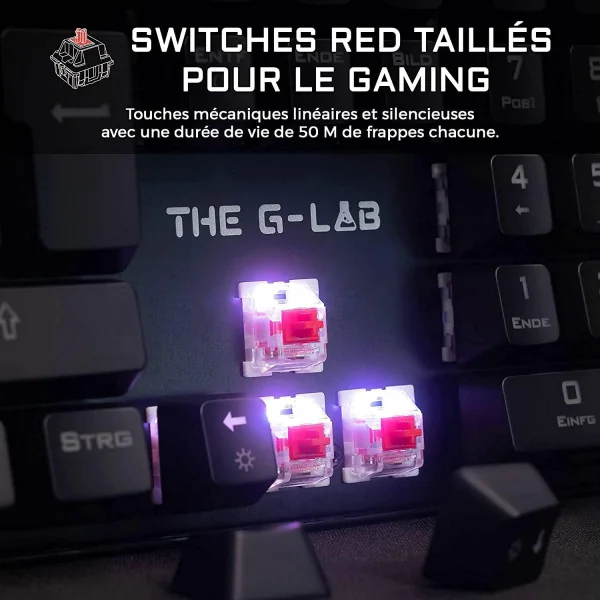 Clavier PC mécanique gaming Keyz-Rubidium Azerty Noir - THE G-LAB - BS_KEYZ_RUBIDIM_FR