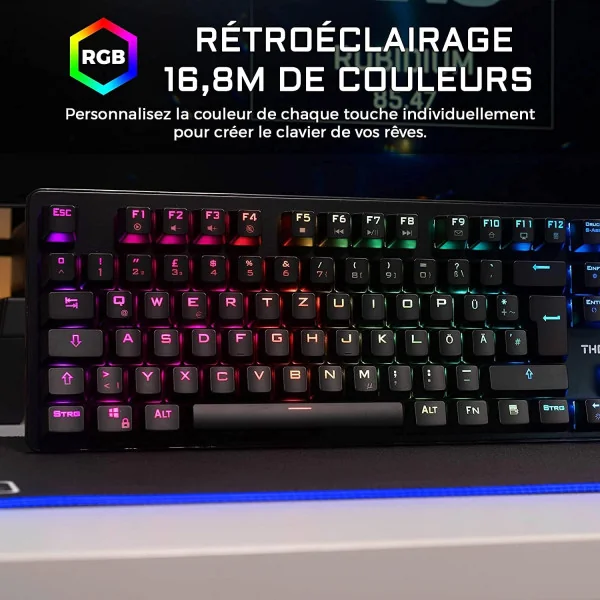 Clavier PC mécanique gaming Keyz-Rubidium Azerty Noir - THE G-LAB - BS_KEYZ_RUBIDIM_FR