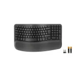 Clavier sans fil Wave Keys ergonomique avec repose-poignets rembourré Gris graphite - LOGITECH - CLA_LOG_WAVE_KEYS