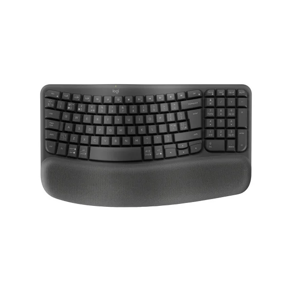 Clavier sans fil Wave Keys ergonomique avec repose-poignets rembourré Gris graphite - LOGITECH - CLA_LOG_WAVE_KEYS