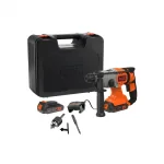 Perforateur burineur à batterie SDS-Plus 18V 2x2.5Ah 1,2J en coffret BCD900E2K Black and Decker