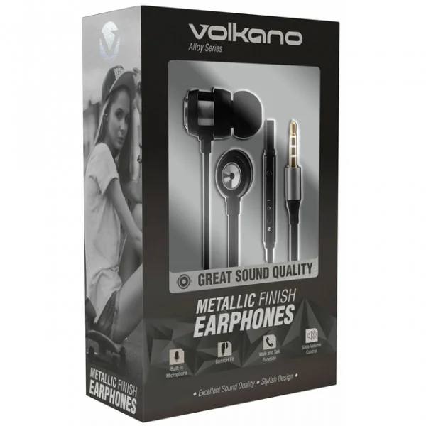 Ecouteurs kit piéton Alliage série métal Argent - VOLKANO - VOL_VK_1007_SL