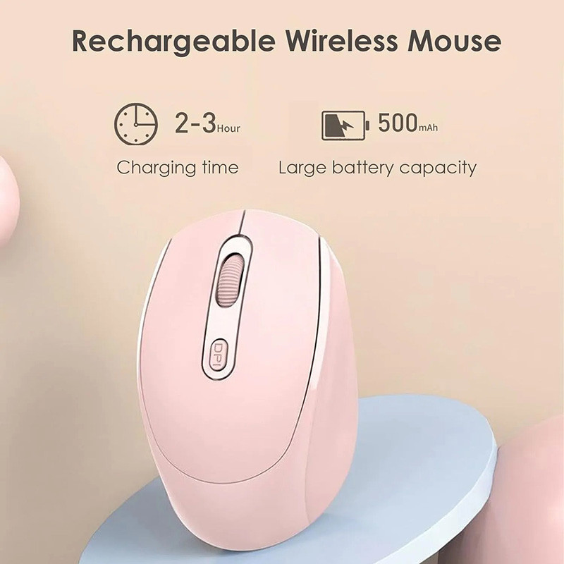 Souris sans fil rechargeable Willow Series 4D rose - VOLKANO - VOL_VK_20020_PK