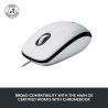 Souris ambidextre USB-A 1000DPI Blanc/Noir - LOGITECH - SOU_LOG_M100_WH