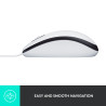 Souris ambidextre USB-A 1000DPI Blanc/Noir - LOGITECH - SOU_LOG_M100_WH