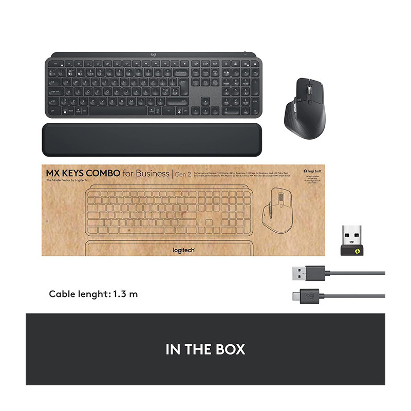 Ensemble clavier & souris MX Keys Combo for Business 2e génération Graphite - LOGITECH - CLA_LOG_MXKEYS_COM