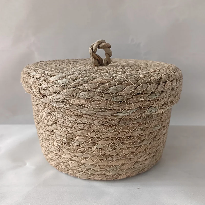 Panier en jonc robde D19x12cm - 38706424