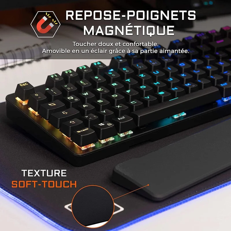 Clavier PC mécanique gaming Keyz-Rubidium Azerty Noir - THE G-LAB - BS_KEYZ_RUBIDIM_FR