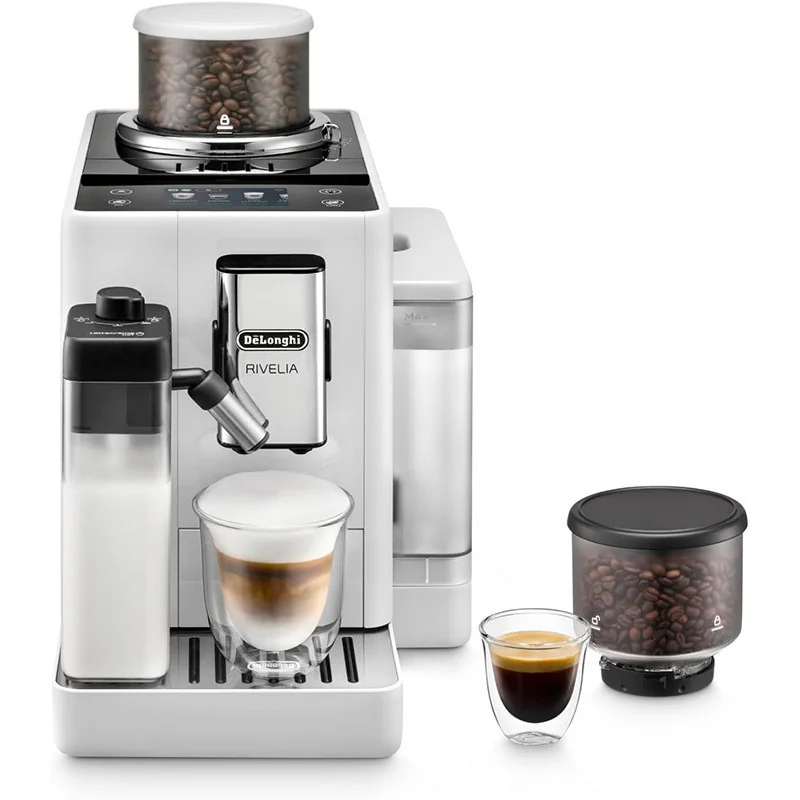 Machine à espresso full automatique avec mousseur de lait Rivelia Onyx White - DELONGHI - EXAM440.55.W