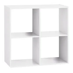 Étagère en bois 4 cases Mix coloris blanc - Blanc