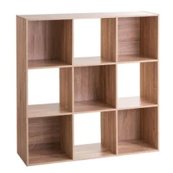 Étagère en bois 9 cases mix coloris chêne naturel - Chêne