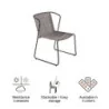 Fauteuil de jardin aluminium Livia